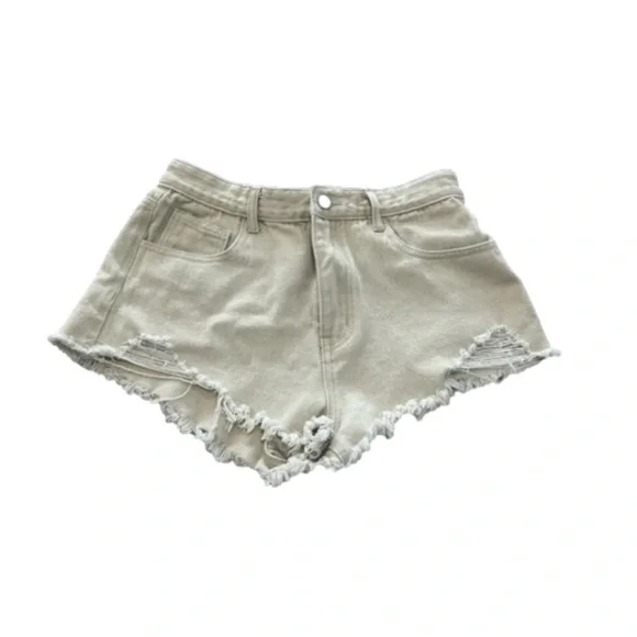 Cider Light Tan Low Rise Cut Off Shorts Size Large - Picture 1 of 7